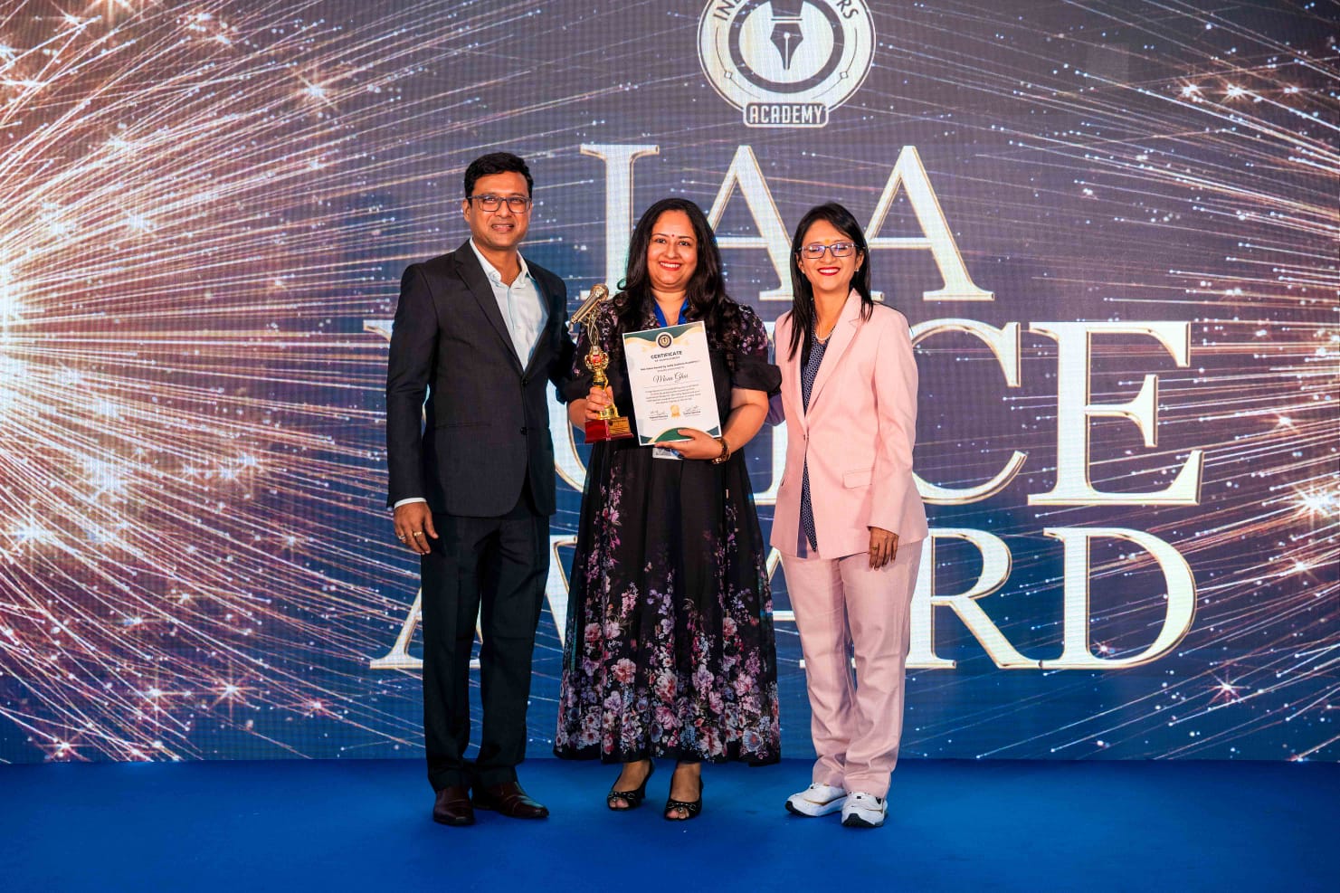 Receiving the IAA Voice Award, India Authors Academy